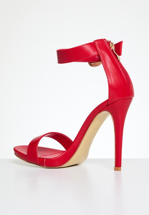 Plum - Buckle detail stiletto sandal - red 