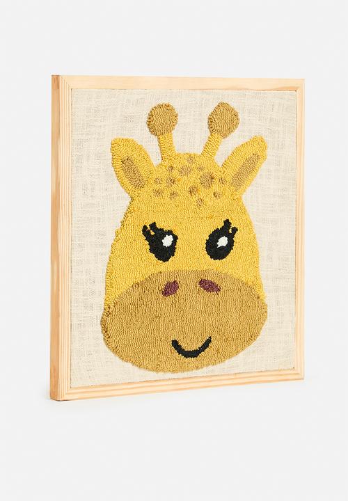 Sixth Floor - Giraffe hand tufted wall art - multi