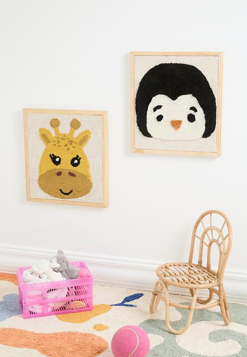 Sixth Floor - Giraffe hand tufted wall art - multi