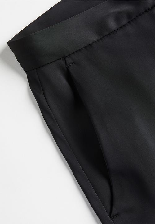 H&M - Wide satin trousers - black