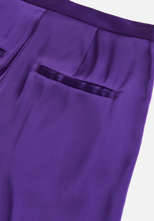 H&M - Wide satin trousers - purple