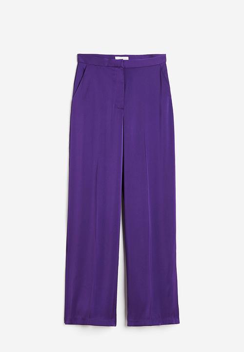 H&M - Wide satin trousers - purple