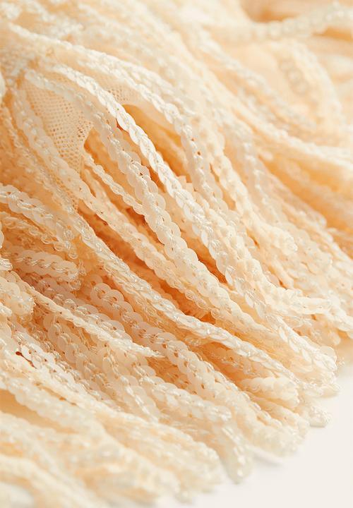 H&M - Sequin-fringed dress - light beige