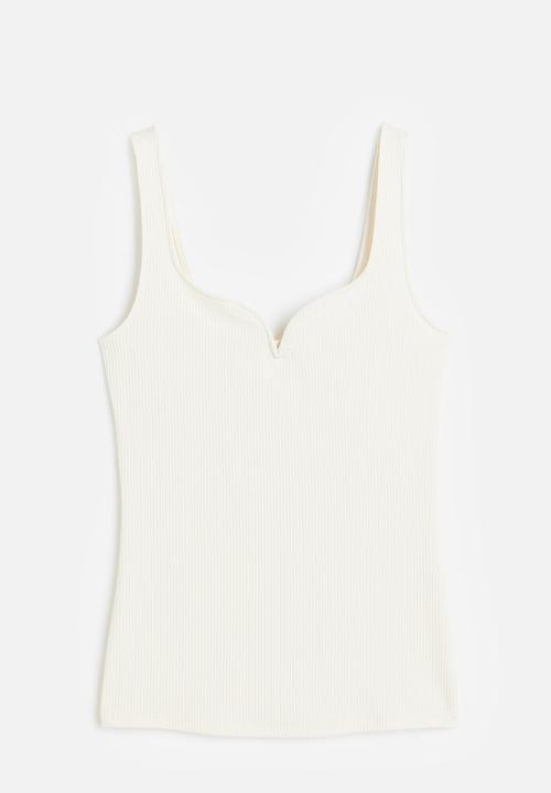 H&M - Ribbed vest top - white
