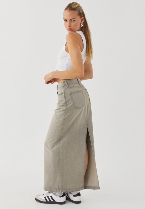 Supré  - Cali denim maxi skirt - grunge grey