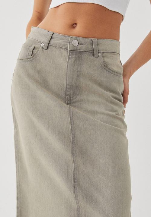 Supré  - Cali denim maxi skirt - grunge grey