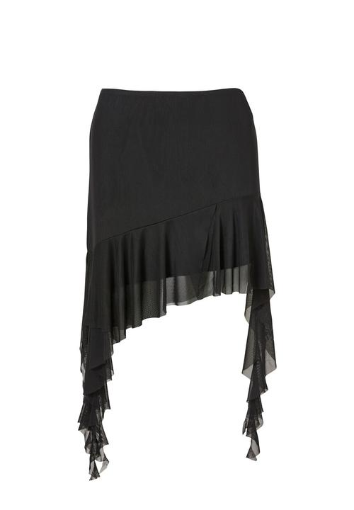 Supré  - Giselle asymmetric mesh skirt - black