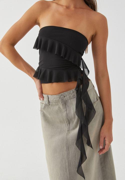 Supré  - Giselle strapless frill top - black