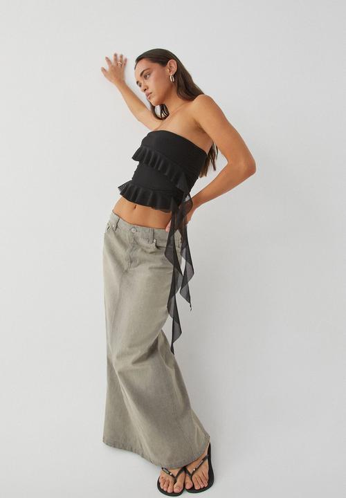 Supré  - Giselle strapless frill top - black