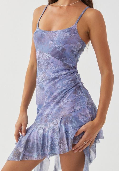 Supré  - Harriet asymmetrical frill mini dress - josephine blue