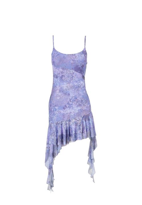 Supré  - Harriet asymmetrical frill mini dress - josephine blue