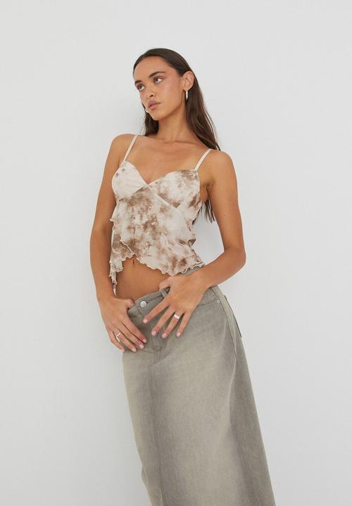 Supré  - Lucy mesh cami - tess tie dye brown
