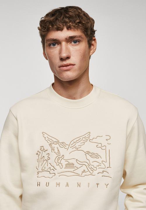 MANGO - Sweatshirt red - off white
