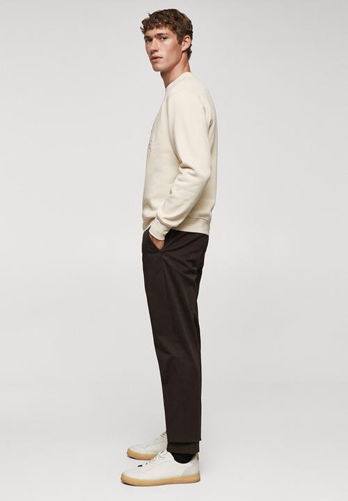 MANGO - Sweatshirt red - off white