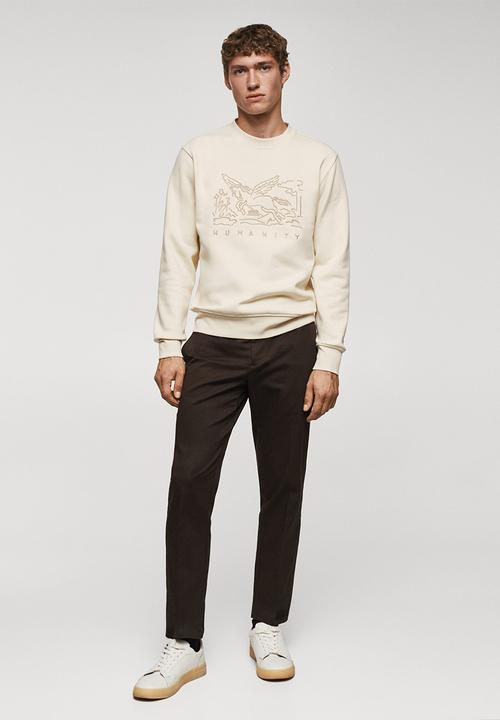 MANGO - Sweatshirt red - off white