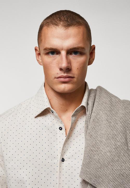 MANGO - Shirt lagnes - beige