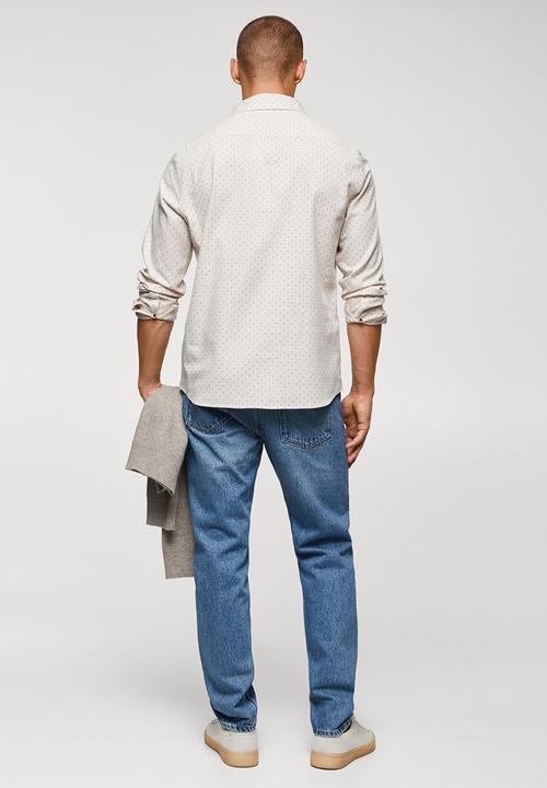 MANGO - Shirt lagnes - beige