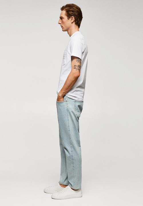 MANGO - T-shirt logopok-h - white