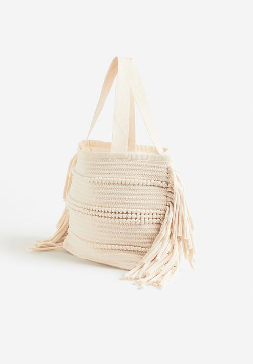 H&M - Jacquard-weave shopper - cream