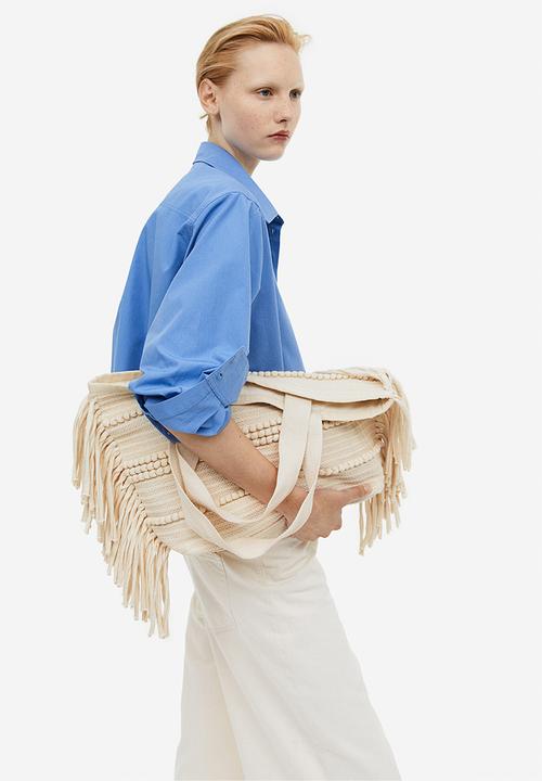 H&M - Jacquard-weave shopper - cream