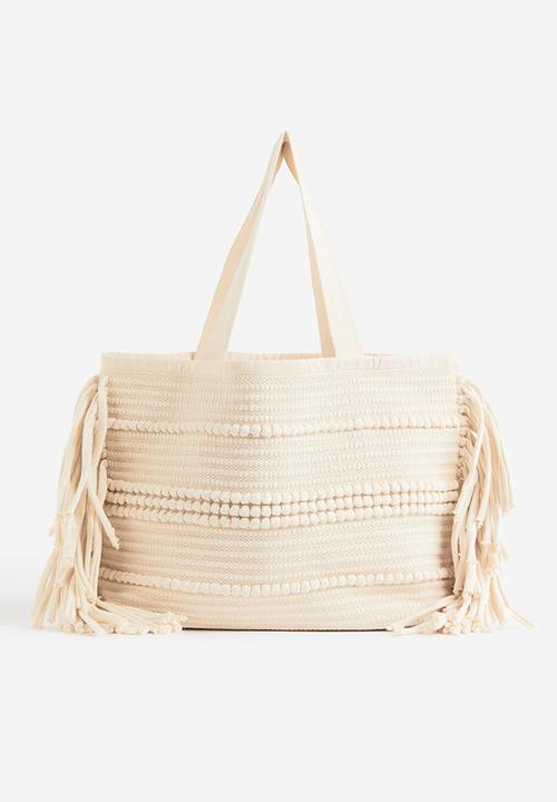 H&M - Jacquard-weave shopper - cream