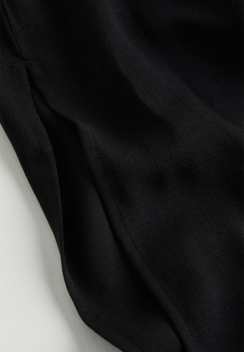 H&M - Crêpe slip dress - black