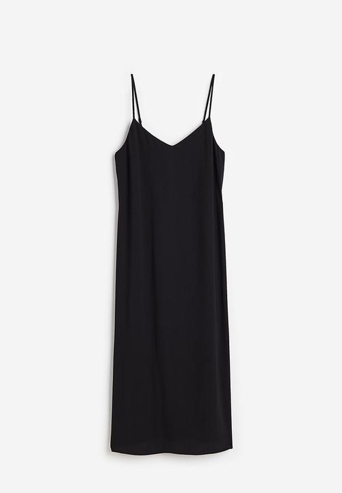 H&M - Crêpe slip dress - black