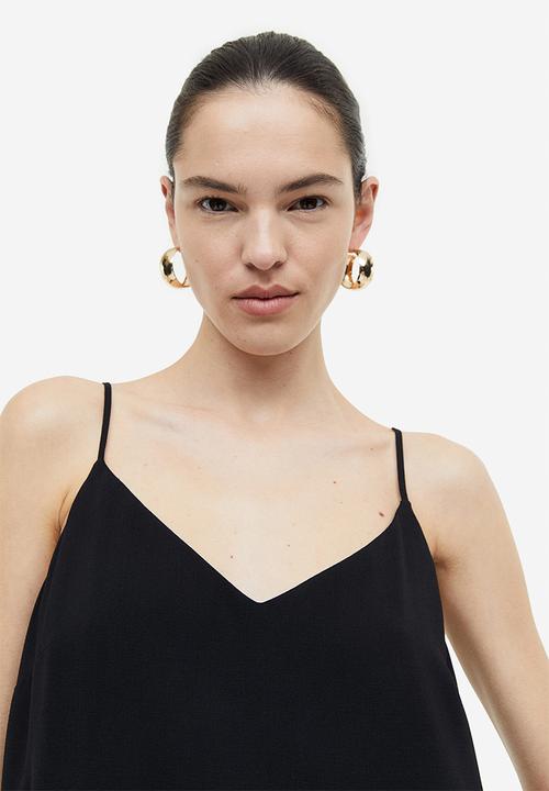 H&M - Crêpe slip dress - black