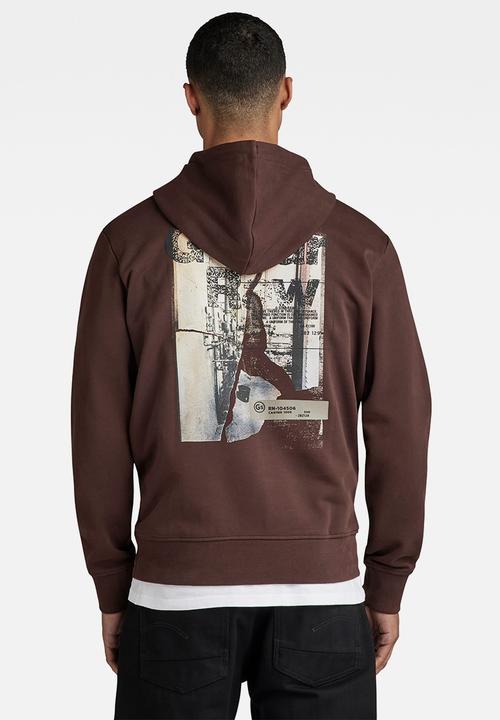 G-STAR - Back print hdd sw Heavy hodson sweat ub o - coffee bean