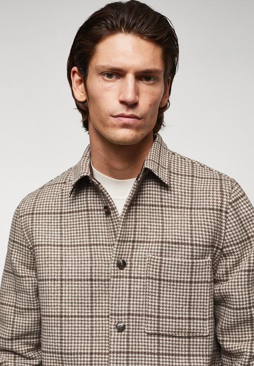 MANGO - Shirt dokos - brown
