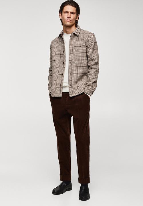 MANGO - Shirt dokos - brown