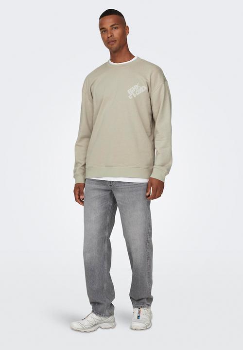 Only & Sons - Onspink floyd rlx crew neck sweat - silver lining