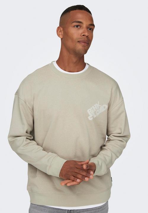 Only & Sons - Onspink floyd rlx crew neck sweat - silver lining