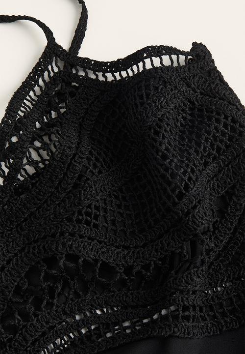 H&M - Crochet-look dress - black