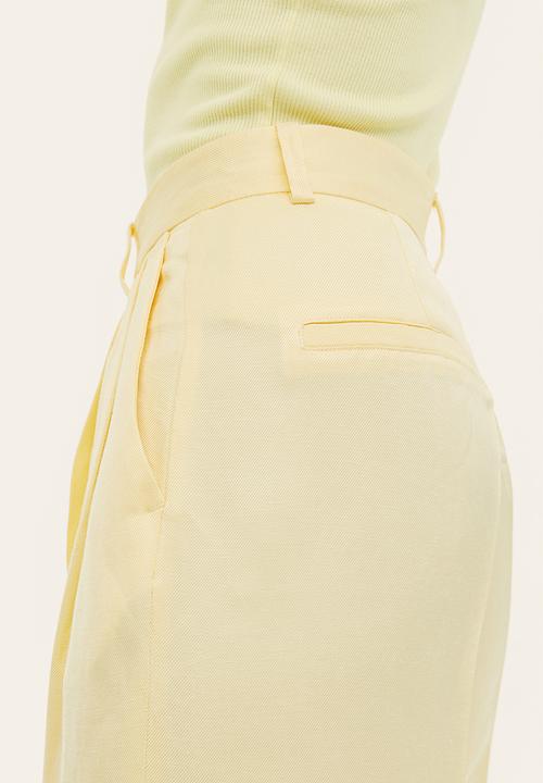 H&M - Linen-blend tailored trousers - pale yellow