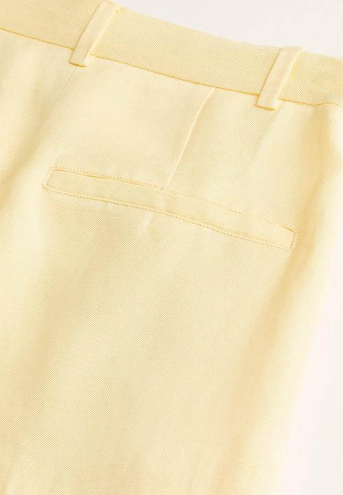 H&M - Linen-blend tailored trousers - pale yellow