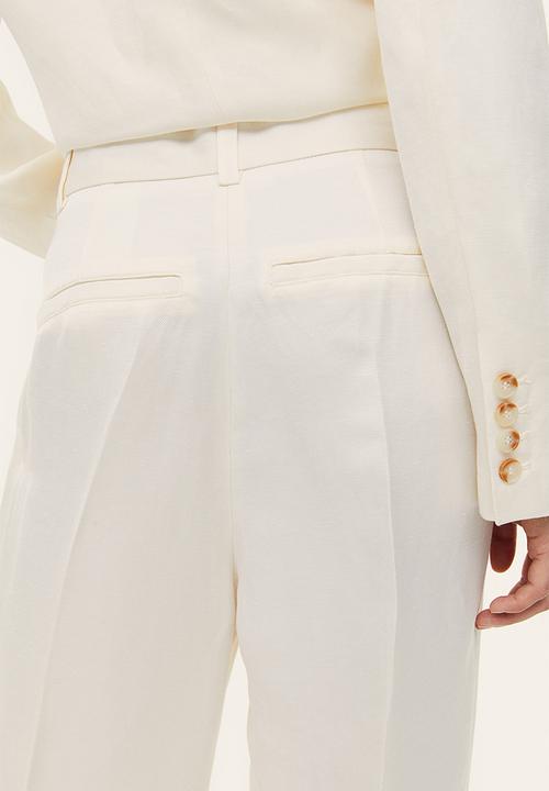 H&M - Linen-blend tailored trousers - white