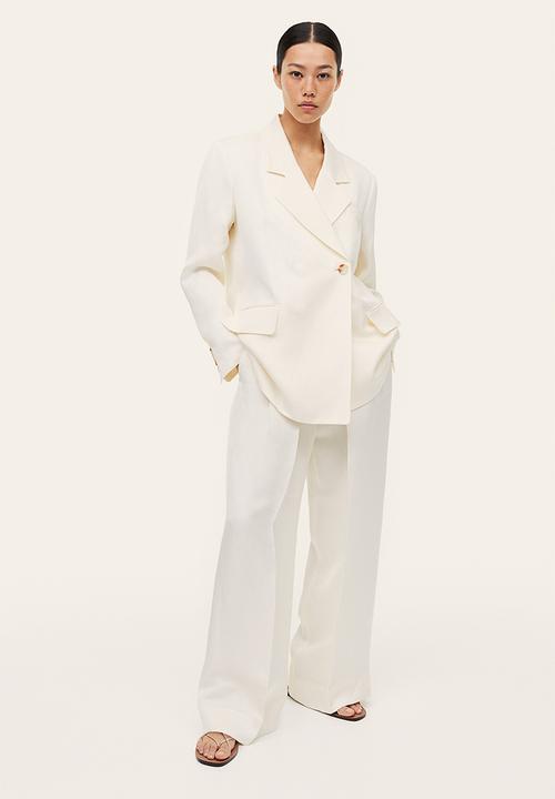H&M - Linen-blend tailored trousers - white