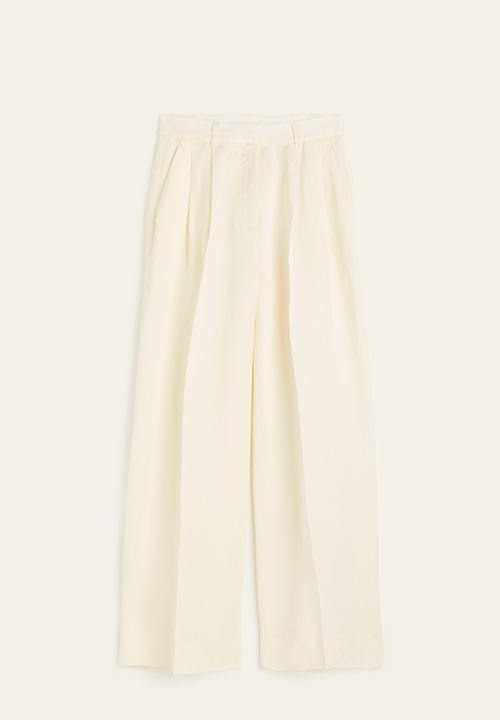 H&M - Linen-blend tailored trousers - white