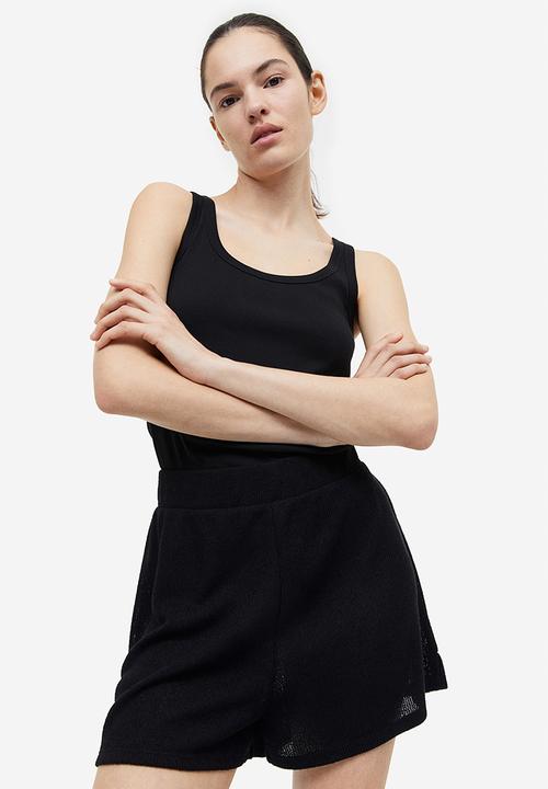 H&M - Knitted pull-on shorts - black