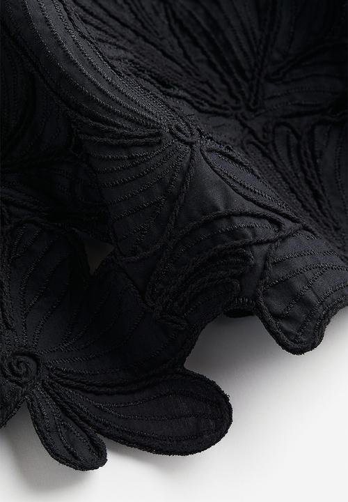 H&M - Embroidered top - black