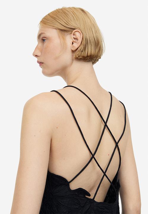 H&M - Embroidered top - black