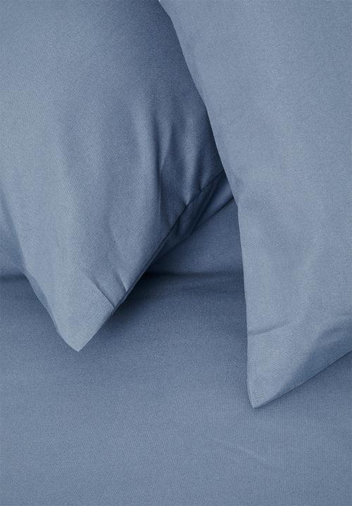 Sixth Floor - Recycled microfibre duvet set - steel blue