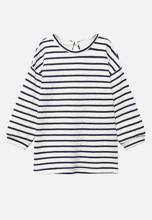 MANGO - Dress stripesb - navy