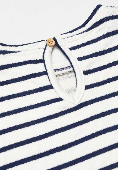 MANGO - Dress stripesb - navy