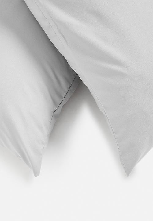 Sixth Floor - Recycled microfibre standard pillowcase set - soft grey