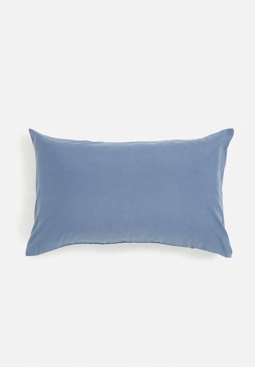 Sixth Floor - Recycled microfibre standard pillowcase set - steel blue