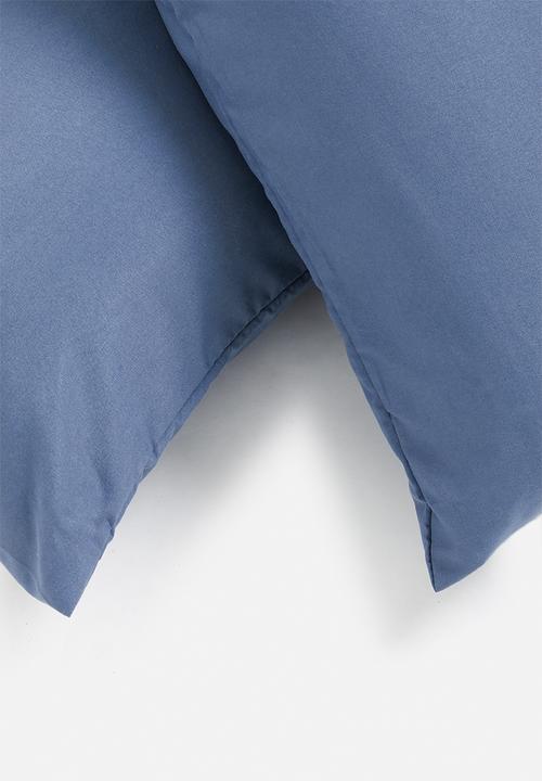 Sixth Floor - Recycled microfibre standard pillowcase set - steel blue