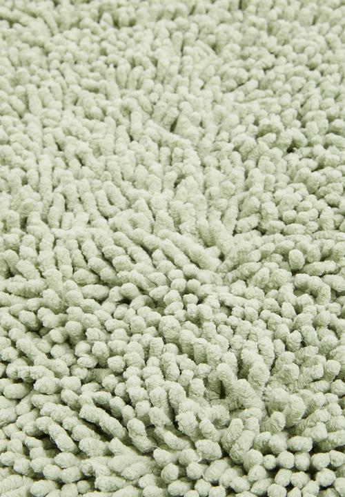 Sixth Floor - Chenille loop polyester bath mat - sage green