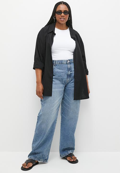 Cotton On - Plus haven long sleeve shirt - black